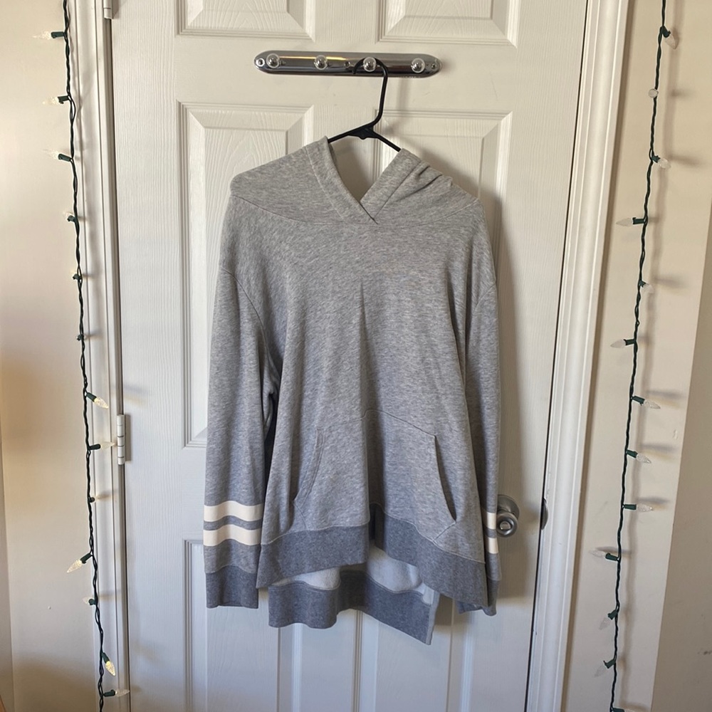 Old navy fleece lined jersey style tunic hoodie with overlapping neck